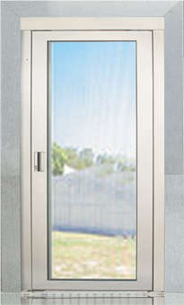 M.S. Powder Coated Frame Full Glass Swing Door